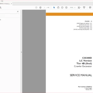 Case CX300D LC Version Tier 4B (final) Crawler Excavator Service Manual Case CX300D - PDF Download