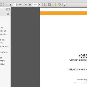 Case CX350C CX370C Crawler Excavator Service Manual (48063132) Case CX350C CX370C - PDF Download