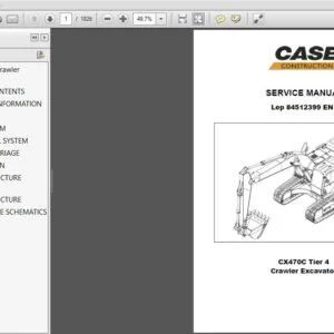 Case CX470C Tier 4 Crawler Excavator Service Repair Manual (84512399) Case CX470C Tier 4 - PDF DOWNLOAD