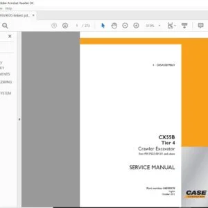Case CX55B Tier 4 Crawler Excavator Service Repair Manual Case CX55B - PDF Download