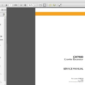Case CX750D Crawler Excavator Service Repair Manual (51408118) Case CX750D - PDF Download