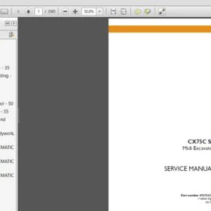 Case CX75C SR Midi Excavator Service Repair Manual (47575334A) Case CX75C SR - PDF Download