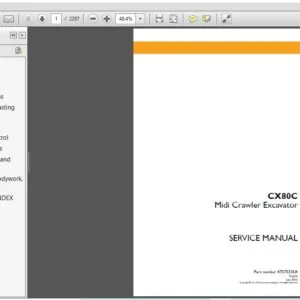 Case CX80C Midi Crawler Excavator Service Repair Manual (47575335A) Case CX80C - PDF Download