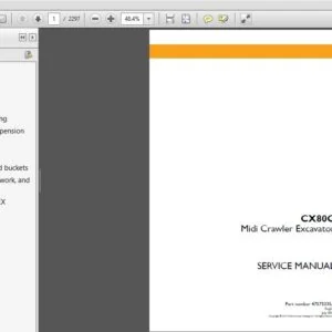 Case CX80C Midi Crawler Excavator Service Repair Manual (47575335A) Case CX80C Midi - PDF Download