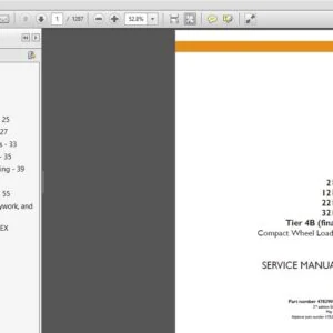 Case Compact Wheel Loader 21F 121F 221F 321F Tier 4 Service Manual PDF Instant Download
