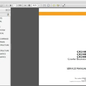 Case Crawler Excavator CX210B CX230B CX240B Service Repair Manual - PDF Download