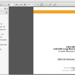 Case Crawler Excavator CX210D LR Service Manual 47899897 - PDF DOWNLOAD