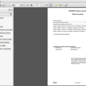 Case Crawler Excavator CX225SR Service Manual 87576806A -  PDF DOWNLOAD