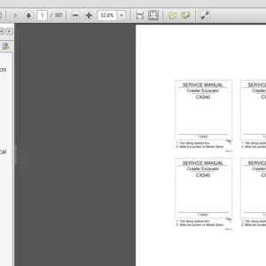 Case Crawler Excavator CX240 Service Manual 7-29051R0 PDF File Download