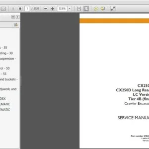 Case Crawler Excavator CX250D LC Tier 4B Service Manual - PDF DOWNLOAD