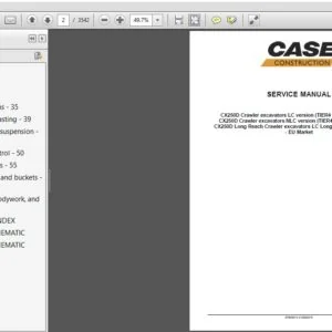 Case Crawler Excavator CX250D LR Tier 4 Service Manual - PDF DOWNLOAD