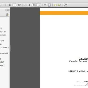 Case Crawler Excavator CX260C Service Manual 47877014 - PDF DOWNLOAD