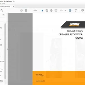 Case Crawler Excavator CX290B Service Manual 87673891B - PDF DOWNLOAD