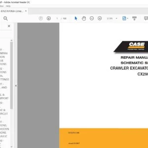 Case Crawler Excavator CX290B Service Manual 87637610NA - PDF DOWNLOAD