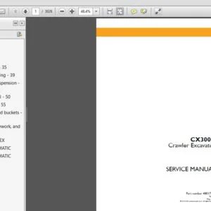 Case Crawler Excavator CX300C Service Manual 48017787 - PDF DOWNLOAD