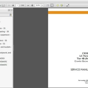 Case Crawler Excavator CX300D LC Tier 4B Service Manual - PDF DOWNLOAD