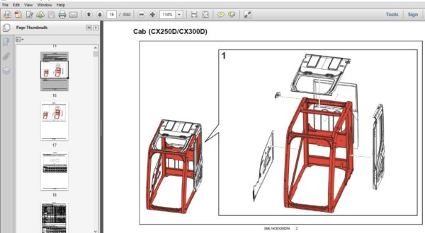 Case Crawler Excavator CX300D LC Tier 4B Service Manual - PDF DOWNLOAD ...