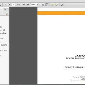 Case Crawler Excavator CX300D Service Manual 47899899 - PDF DOWNLOAD