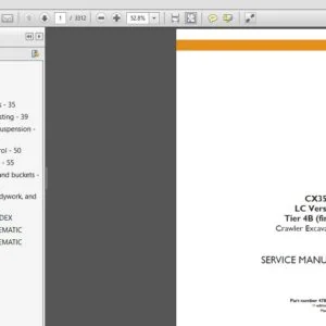 Service Manual for Case Crawler Excavator CX350D LC Tier 4B PDF