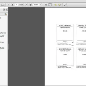 Case Crawler Excavator CX460 Service Manual 9-53600R0 - PDF DOWNLOAD