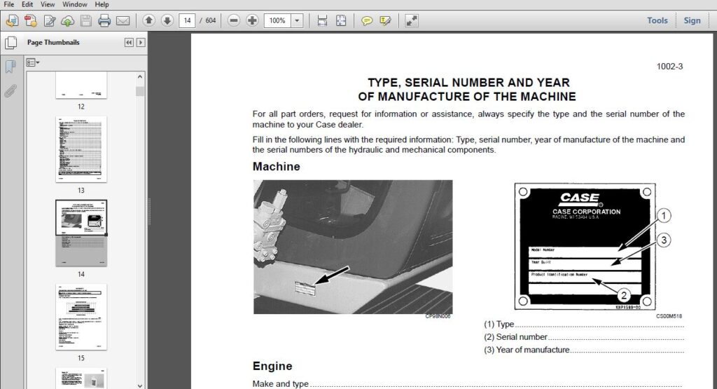 Case Crawler Excavator Cx460 Service Manual 9 53600r0 Pdf Download Heydownloads Manual