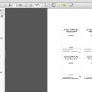 Case Crawler Excavator CX460 Service Manual 9-53601 - PDF DOWNLOAD