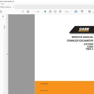 Case Crawler Excavator CX75SR CX80 Tier 3 Service Manual 87676026 - PDF DOWNLOAD
