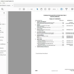 Case Crawler Excavator CX75SR CX80 Tier 3 Service Manual 87476005A - PDF DOWNLOAD