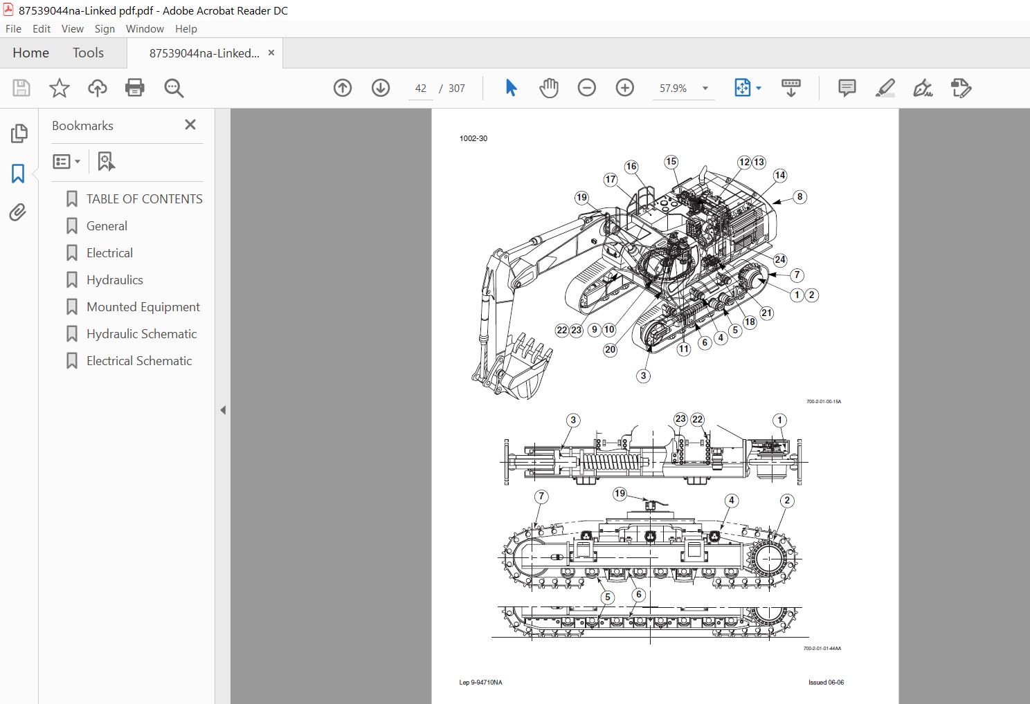 Case Crawler Excavator CX800 Tier 3 Schematic Set 87539044NA - PDF ...