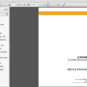 Case Crawler Excavator CX800B Service Manual  48020292 - PDF DOWNLOAD