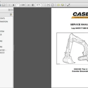 Case Cx210C Tier 4 Crawler Excavator Service Repair Manual (84551718B) Case Cx210C Tier 4 - PDF Download