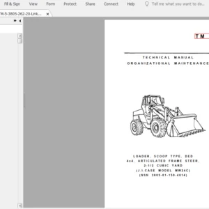 Case DED 4x4 Articulated Frame Steer 2-1/2 Cubic Yard Scoop Type Loader Organizational Maintenance Technical Manual - Download