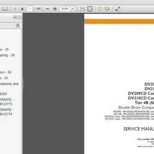 Case DV209D DV210D DV209CD Combi DV210CD Combi Tier 4B (final) Double Drum Compactor Service Manual - PDF