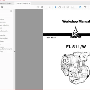 Case FL 511/W KHD Deutz Engine Service Manual (291-1921) Case FL 511/W  - PDF Download