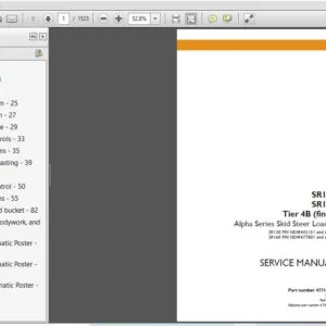 Case IH Tractor SR130, SR160 TIER 4B FINAL ALPHA SERIES SKID STEER LOADER Service Manual 47712039 - PDF DOWNLOAD