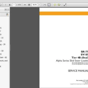 Case IH Tractor SR175,SV185 Tier 4B final Alpha Series Skid Steer Loader Service Manual 47711658 - PDF DOWNLOAD