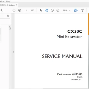 Case Mini Excavator CX30C Service Manual 48175013 - PDF DOWNLOAD