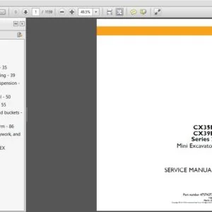 Case Mini Excavator CX35B CX39B Series 2 Service Manual 47574272B - PDF DOWNLOAD