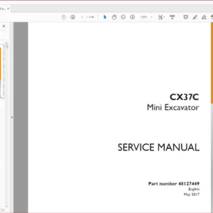 Case Mini Excavator CX37C Service Manual 48127449 - PDF DOWNLOAD