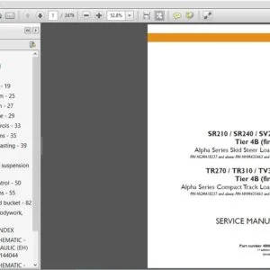 Case SR210 SR240 SV280 TR270 TR310 TV370 Tier 4B (final) Alpha Series Skid Steer Loader/Compact Track Loader Service Manual - Download