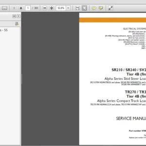 Case SR210 SR240 SV280 TR270 TR310 Tier 4B(final) Alpha Series Skid Steer Loader/Compact Track Loader Service Manual-Download