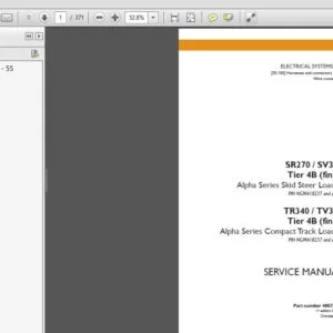 Case SR270 SV340 TR340 TV380 Tier 4B (final) Alpha Series Skid Steer Loader/Compact Track Loader Service Manual- Download