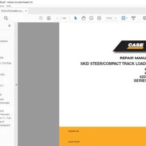 Case Skid Steer Compact Track Loader 410 420 420CT SERIES 3 Repair Manual 87634765NAR0 - PDF DOWNLOAD