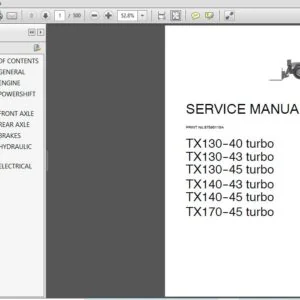 Case TX130-40, TX130-43, TX130-45, TX140-43, TX140-45, TX170-45 turbo Telescopic Handlers Service Manual (87595115A) - PDF Download
