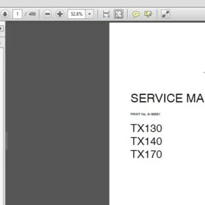 Case Telehandlers TX130 TX140 TX170 Service Manual 9-88551 - PDF DOWNLOAD