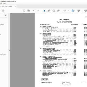 Case W14 Wheel Loader Service Manual (9-69100R0) Case W14 Wheel Loader - PDF Download