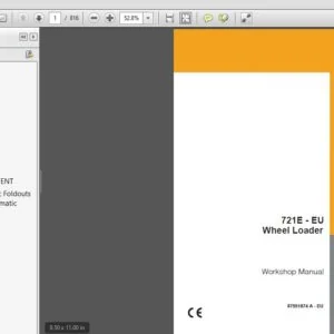Case Wheel Loader 721E EU Service Workshop Manual 87551874 A - PDF DOWNLOAD