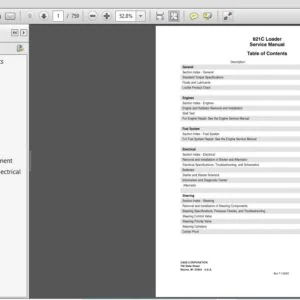 Case 821C Wheel Loader Repair Manual (7-12103R0) PDF Download