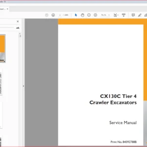 Download Case CX130C Tier 4 Crawler Excavator Workshop Service Repair Manual 84592788B  - PDF DOWNLOAD