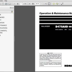 Komatsu Bulldozer D475ASD-5EO Operation & Maintenance Manual SN 30071 and up - PDF DOWNLOAD